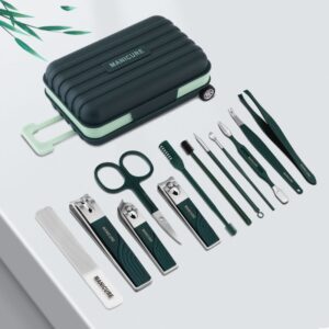 Alternative view of Premium 12-Piece Manicure & Grooming Set Travel Case – All-in-One Care for Hands, Feet & Face