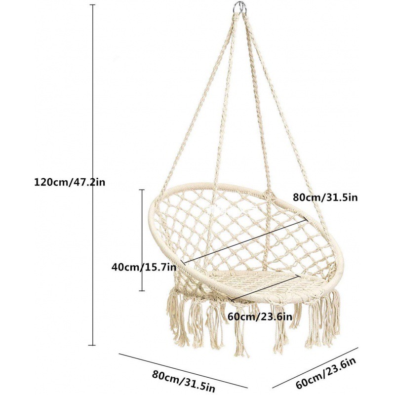 Macrame Hanging Swing Chair - Image 2