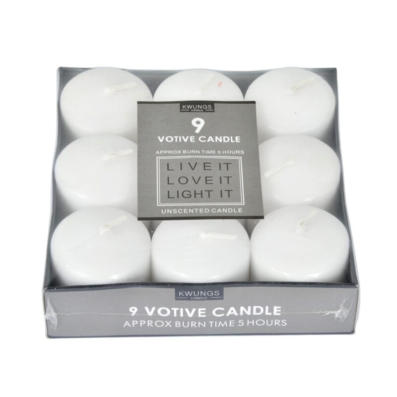 Unscented Pillar Candle 5Hrs Burning 9pcs