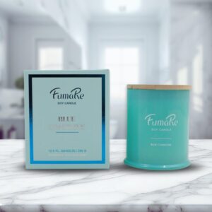 Alternative view of Fumare Scented Glass Candle With Nature Bamboo Lid - Blue Coastline
