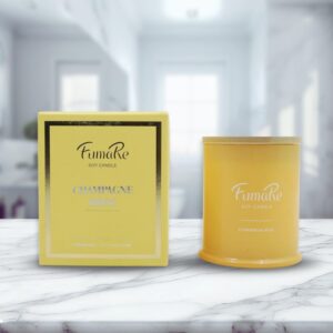 Alternative view of Fumare Scented Glass Candle With Nature Bamboo Lid - Champagne Rose