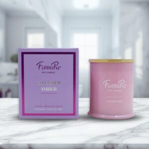 Alternative view of Fumare Scented Glass Candle With Nature Bamboo Lid - Lavender Amber