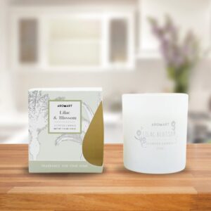Alternative view of Aromart Coloured Glass Scented Candle 210g – Lilac Blossom