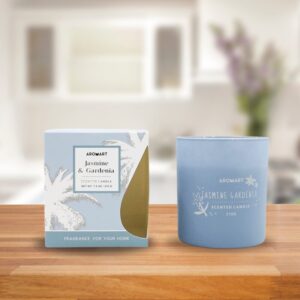 Alternative view of Aromart Coloured Glass Scented Candle 210g – Jasmine & Gardenia