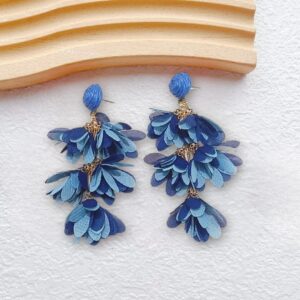 Alternative view of Mix Blue Floral Dangle Earrings