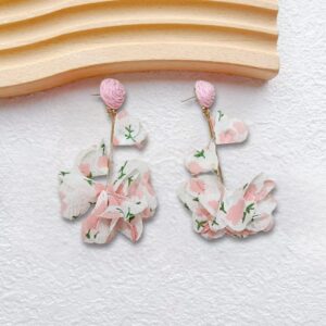 Alternative view of Pink Floral Dangle Earrings