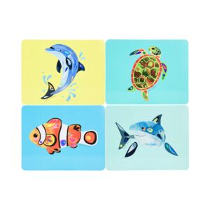 Maxwell & Williams Pete Cromer Ozzie Ocean Cork Back Placemat Set of 4 Assorted Gift Boxed