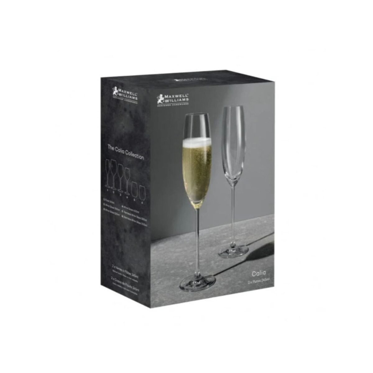 Maxwell & Williams Calia Champagne Flute 245ml Set of 2 Gift Boxed - Image 2