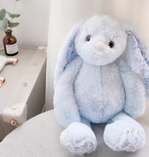 Floral Bunny Rabbit Plush Toys 38Cm - Pink/Blue/Khaki - Image 6