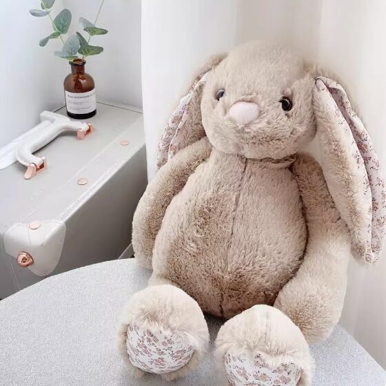 Floral Bunny Rabbit Plush Toys 38Cm - Pink/Blue/Khaki - Image 8