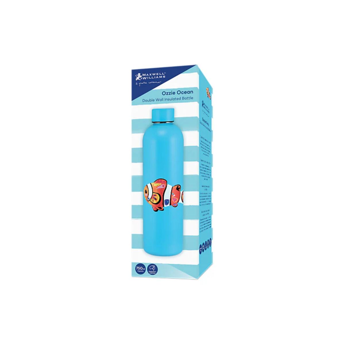 Maxwell & Williams Pete Cromer Ozzie Ocean Double Wall Insulated Bottle 750mL Clown Fish Gift Boxed - Image 3
