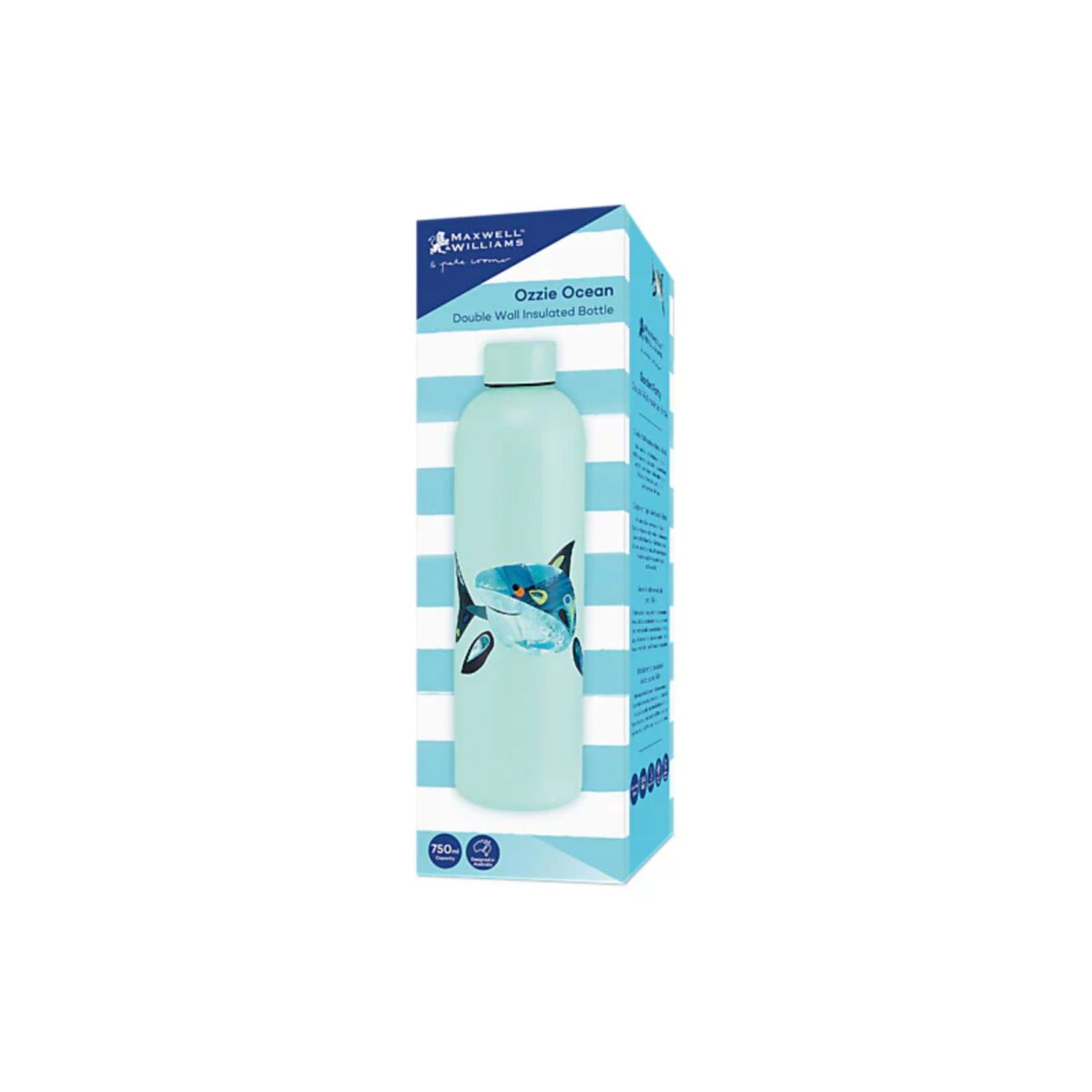 Maxwell & Williams Pete Cromer Ozzie Ocean Double Wall Insulated Bottle 750mL Shark Gift Boxed - Image 3