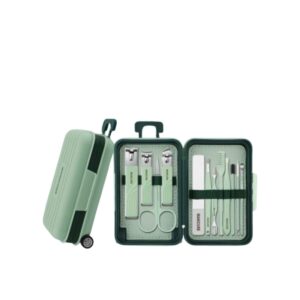 Premium 12-Piece Manicure & Grooming Set Travel Case – All-in-One Care for Hands, Feet & Face
