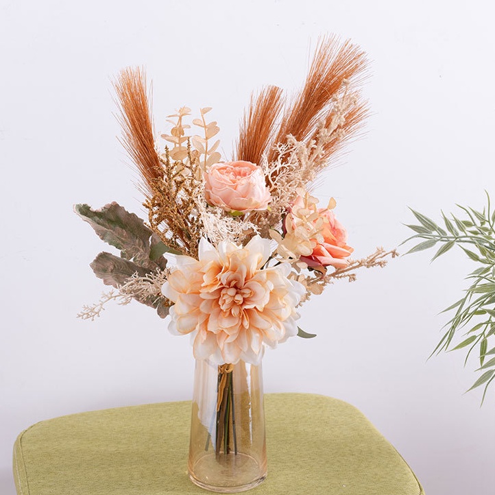 Artificial Flower Bouquet - Champagne Posy 41cm - Image 3