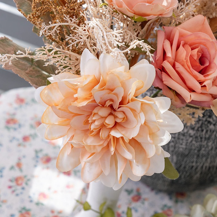 Artificial Flower Bouquet - Champagne Posy 41cm - Image 2