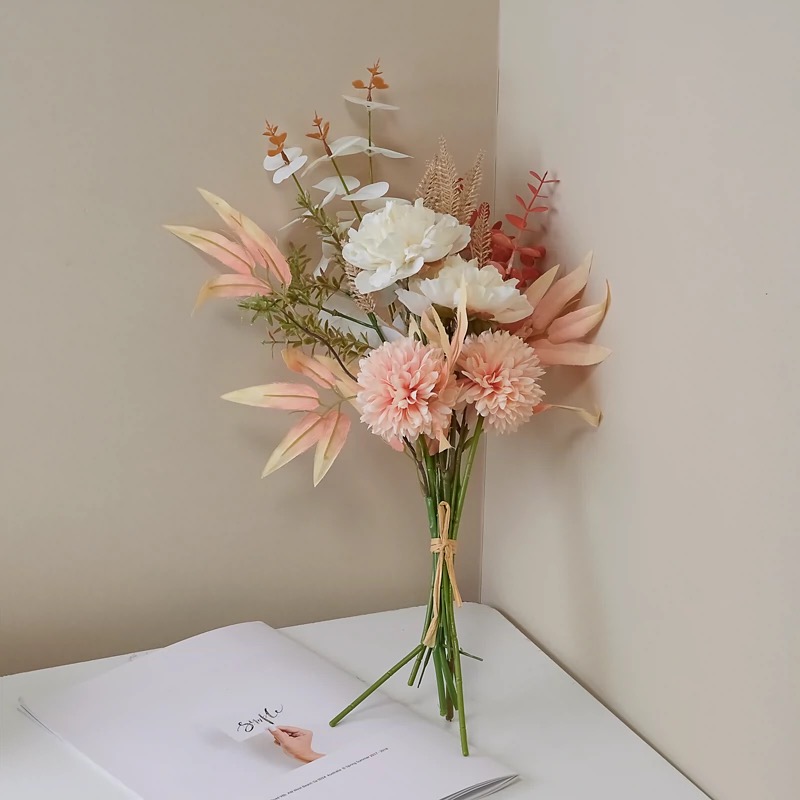 Artificial Flower Bouquet - Pinky Posy 44cm - Image 3