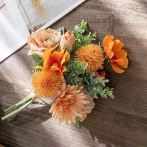 Alternative view of Artificial Flower Bouquet - Apricot Posy 35.5cm