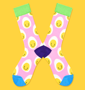 Alternative view of Paired Socks - Smile Egg