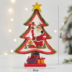 Alternative view of Wooden Santa Christmas Tree Tabletop Decor