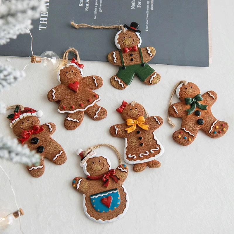 Gingerbread Man Ornaments Set 12pcs
