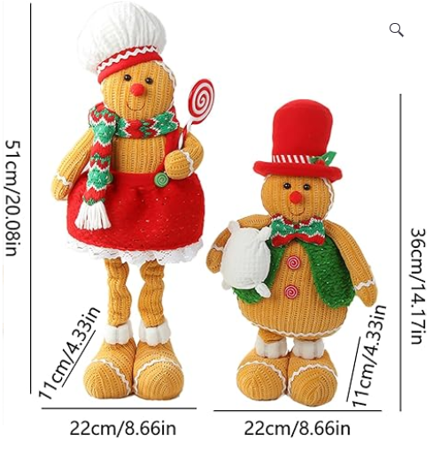 Knitted Extendable Gingerbread Man 36cm-51cm - Image 2