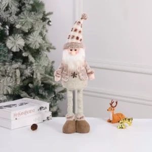Alternative view of Christmas Santa and Reindeer Extendable Plush Decor