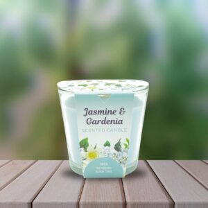 Alternative view of Aromart Glass Scented Candle – Jasmine & Gardenia