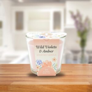 Alternative view of Aromart Glass Scented Candle – Wild Violet & Amber