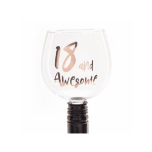 Alternative view of Tipple Topper Wine Glass – 18 and Awesome