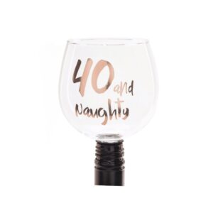 Alternative view of Tipple Topper Wine Glass – 40 and Naughty